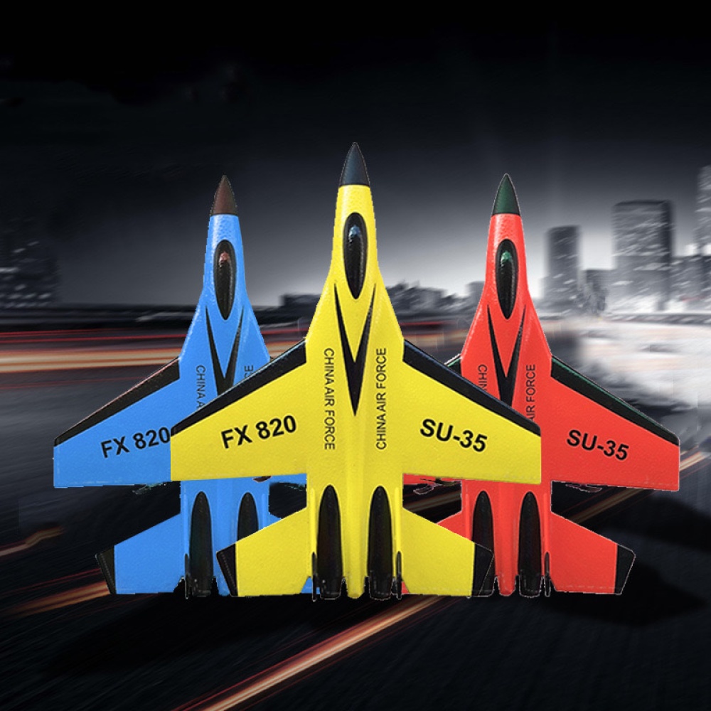 Fx820 2.4g Remote Control Fighter Su35 Fixed-wing Glider Foam Aircraft Electric Toys Blue - Image 2