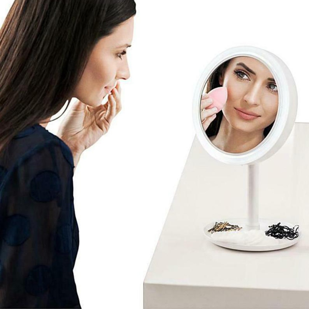 3 in 1 5X Magnifier LED Lamp Desktop Makeup Mirror Beauty Breeze with Fan - Image 2