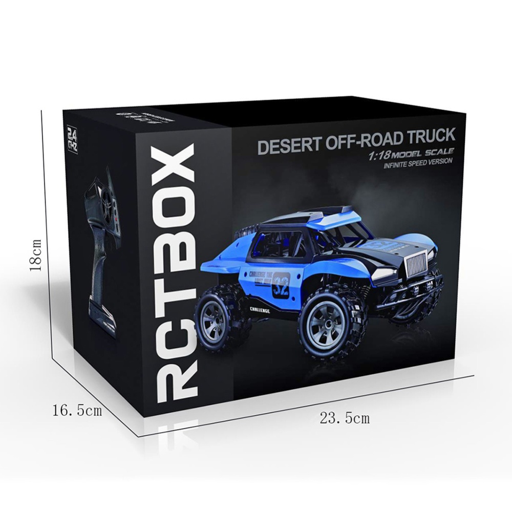 1:18 Desert Remote Control Off-road Car Big-foot 2.4g Climbing RC Racing Model Children Toy Black - Image 2