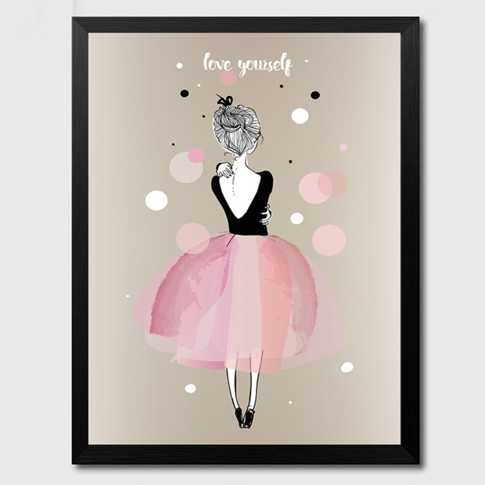 1PC/3PCS Lovely Girl Watercolour Canvas Painting Without Frame Poster Mural Wall Sticker Room Decoration Hanging 30x40cm_01