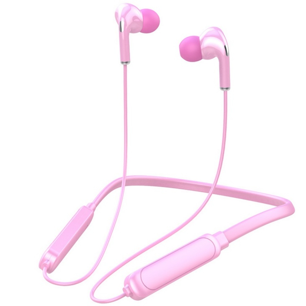 Bt-71 Neck-mounted Bluetooth 5.0 In-ear Wireless Sports Headphones Pink