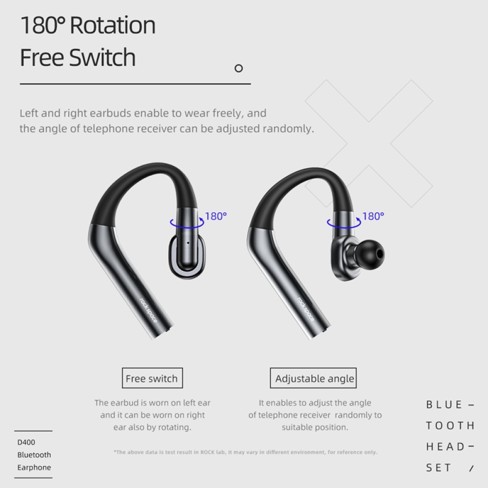 ROCK Bluetooth Earphone pour les écouteurs de musique conception sans fil écouteurs 5.0 avec micro iPhone Xiaomi Samsung noir - Image 4