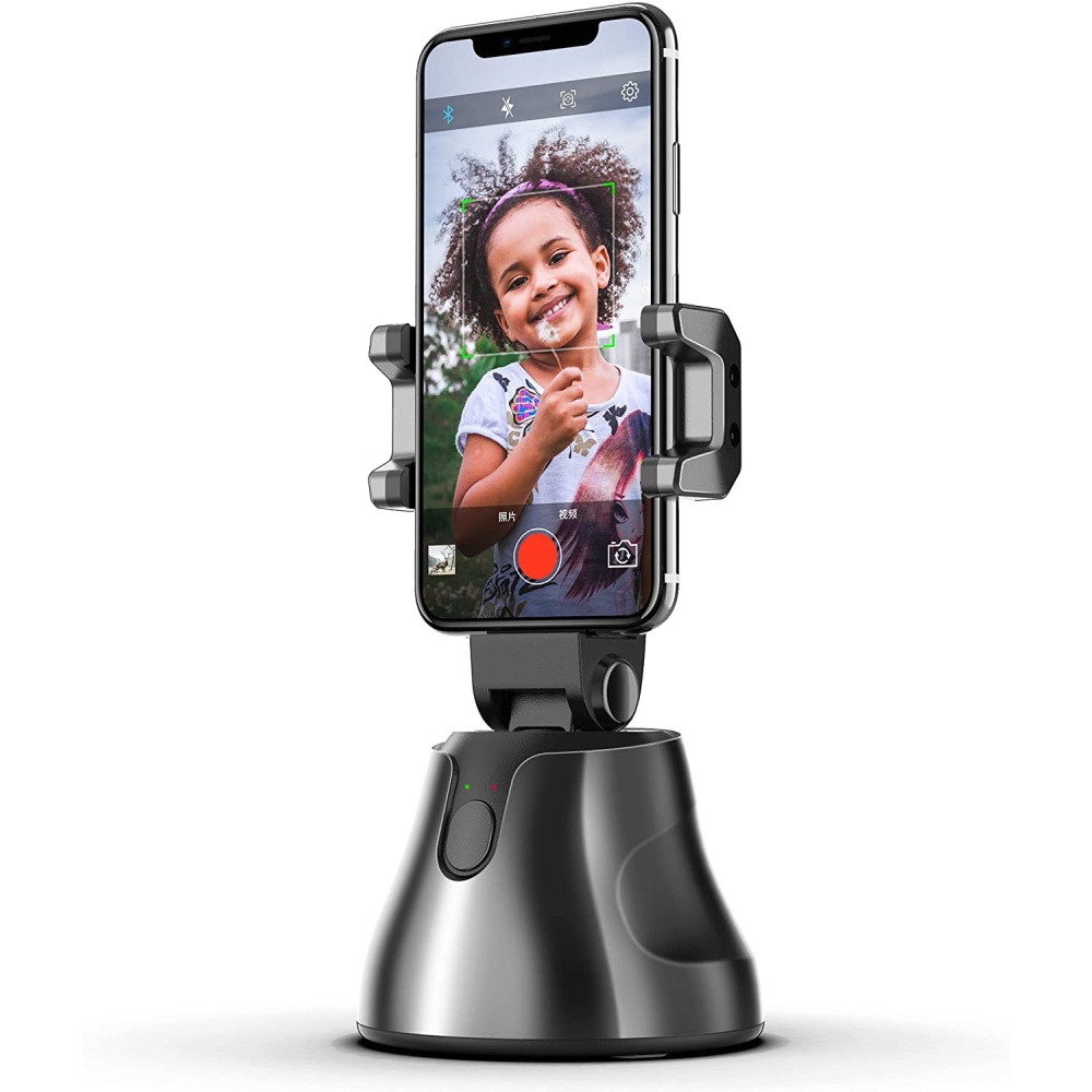 Portable Smart Selfie Stick 360 Rotates Auto Face Object Tracking Vlog Shooting Phone Mount Holder black