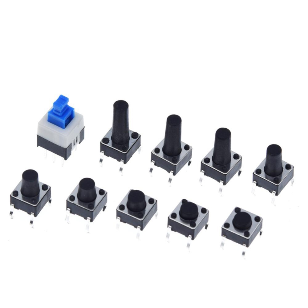 180pcs Tactile Push Button Switch Set 6x6x4.3-14 10 Values Touch-sensitive Diy Tact Buttons Assortment Kit - Image 2