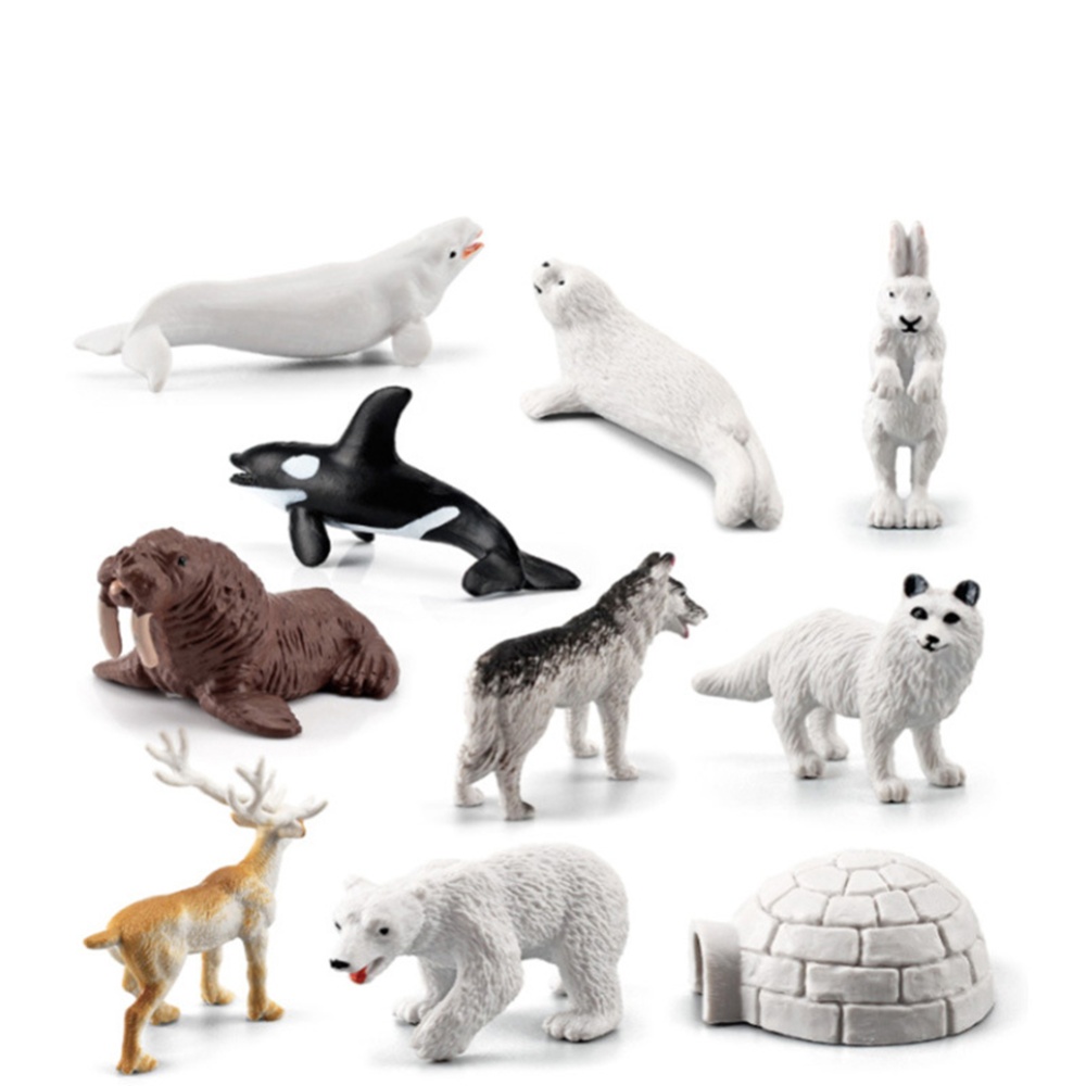 10 Pcs/bag Arctic Animals Model Polar Animal Action Figures Miniature Lovely Kid Toy Ornaments As shown - Image 2