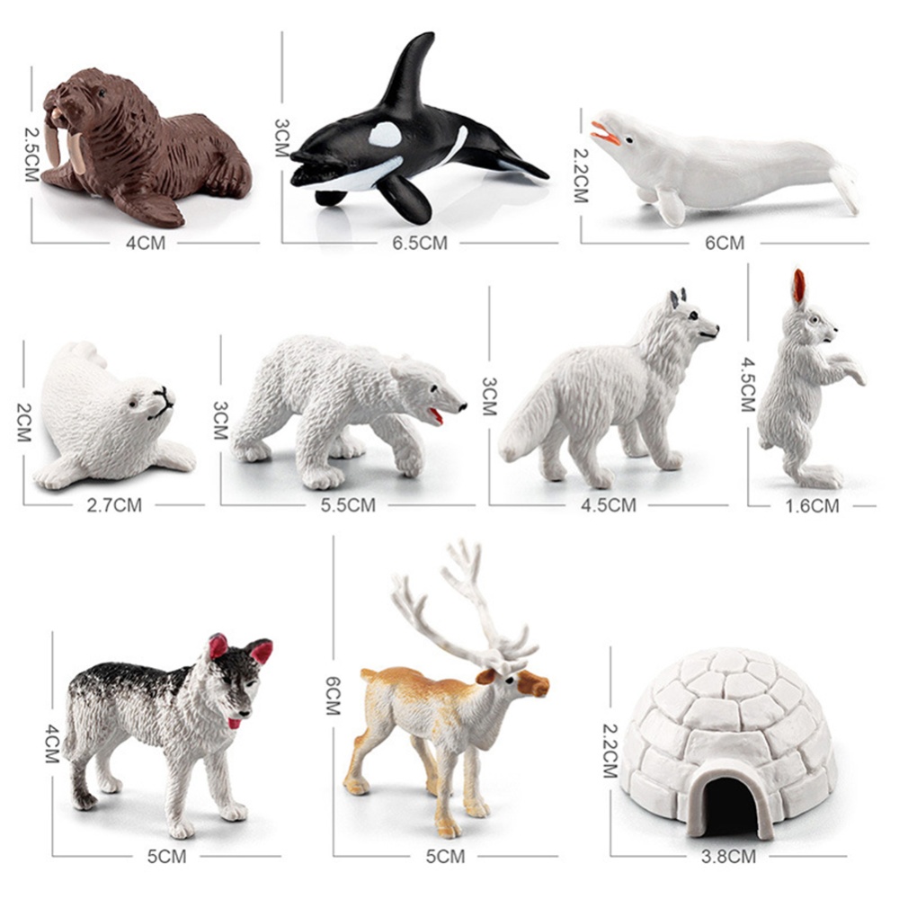 10 Pcs/bag Arctic Animals Model Polar Animal Action Figures Miniature Lovely Kid Toy Ornaments As shown - Image 3