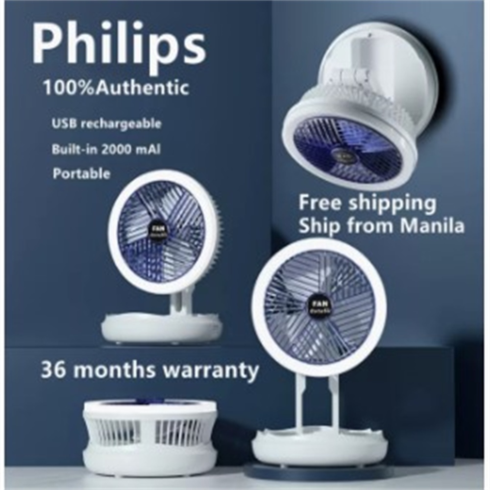 Household Folding Fan with Led Light Portable Wall Mounted Rechargeable Rotating Ceiling light