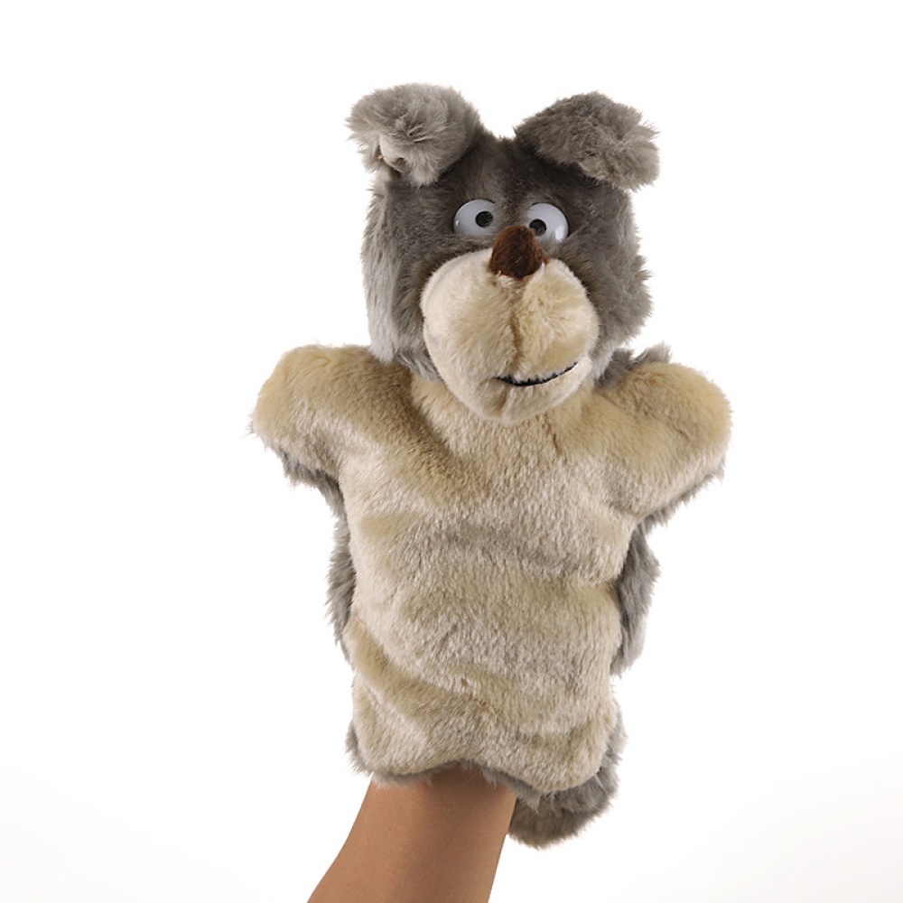 Plush Doll Interactive Animal Hand Puppets for Storytelling Teaching Parent-child Grey fox - Image 2