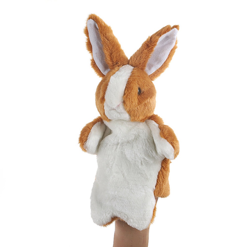 Plush Doll Interactive Animal Hand Puppets for Teaching Parent-child Grey Rabbit - Image 2