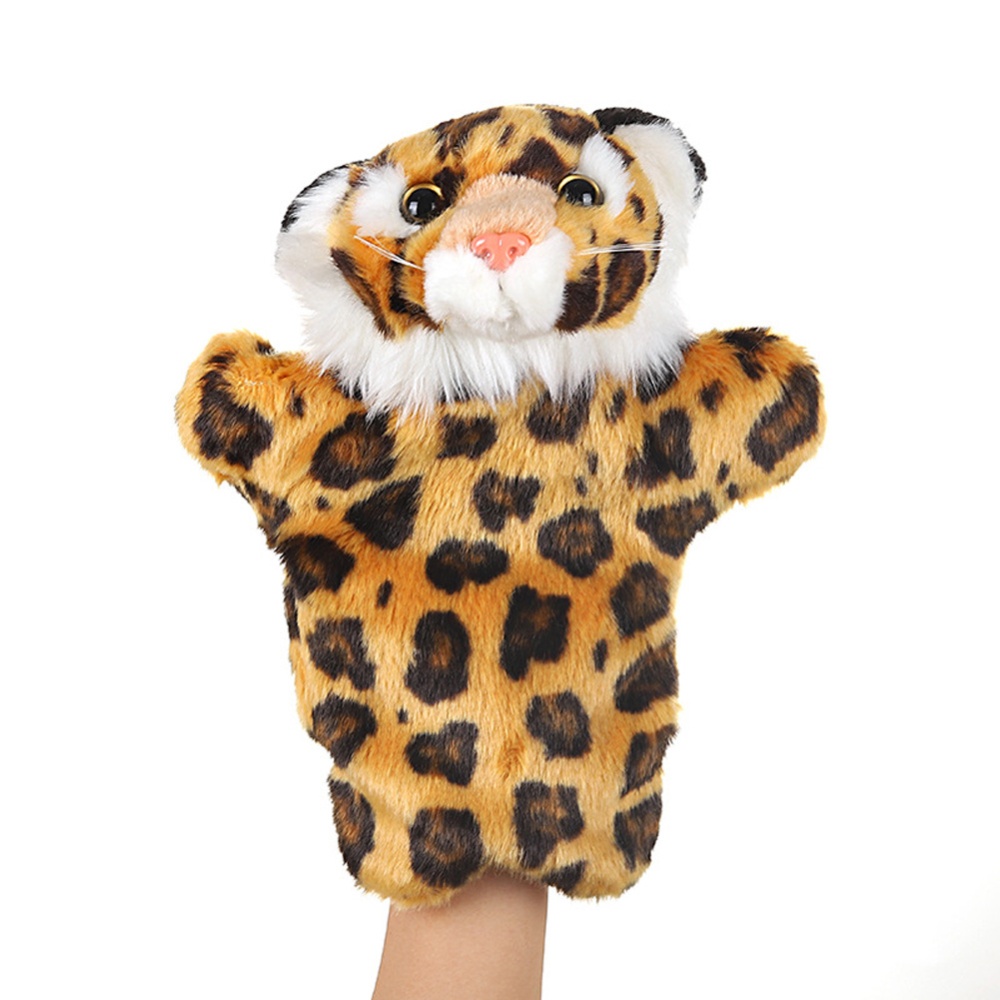 Plush Doll Interactive Animal Hand Puppets for Storytelling Teaching Parent-child Yellow Leopard Tiger - Image 2