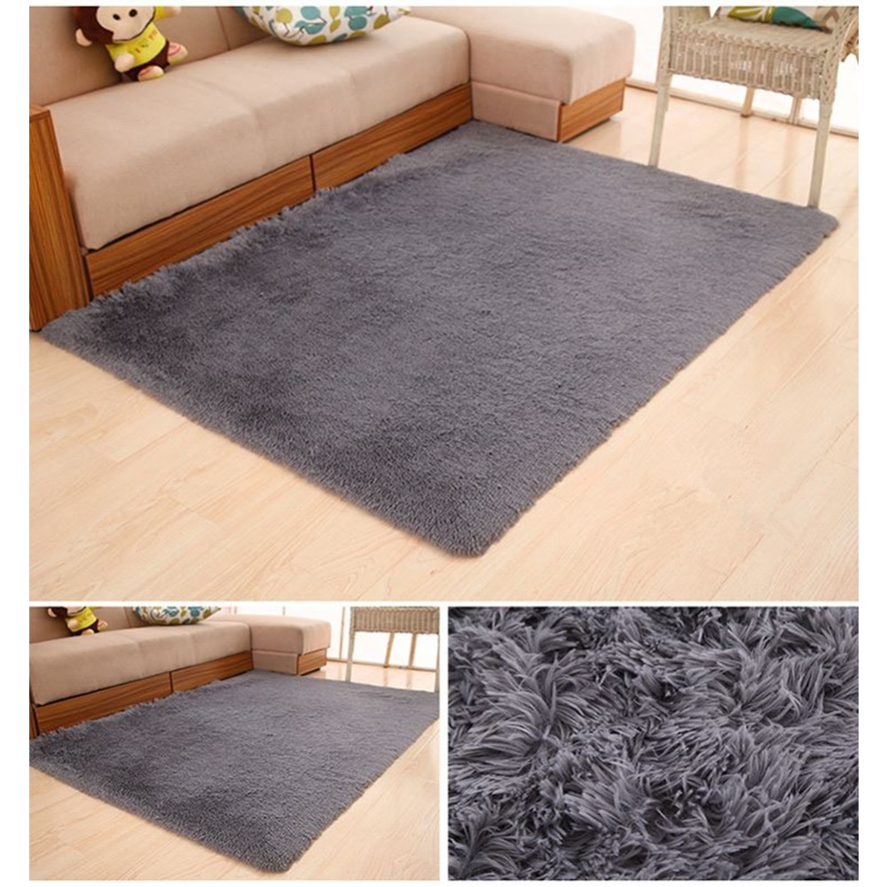 Soft Foam Shaggy Rug Non Slip Bedroom Memory Mat Batn Bathroom Shower Carpet Colors:Gray 50*80cm/1.6*2.6ft gray