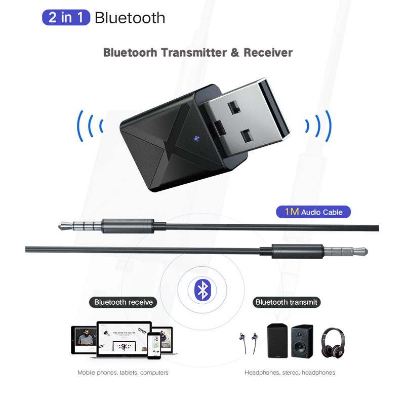 Récepteur d'émetteur Bluetooth 5.0 2 en 1 - Image 2