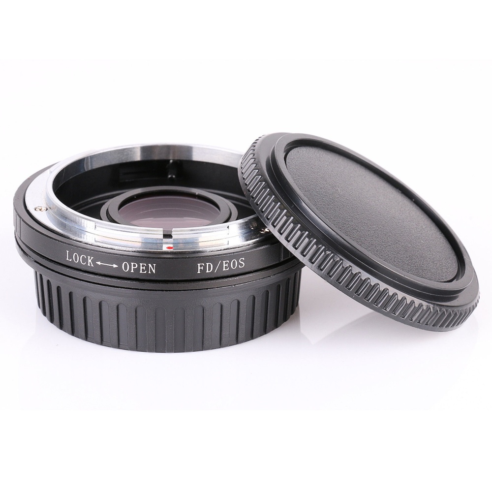 FD-EOS Mount Adapter for Canon FD Lens to EOS EF Glass Focus Infinity black
