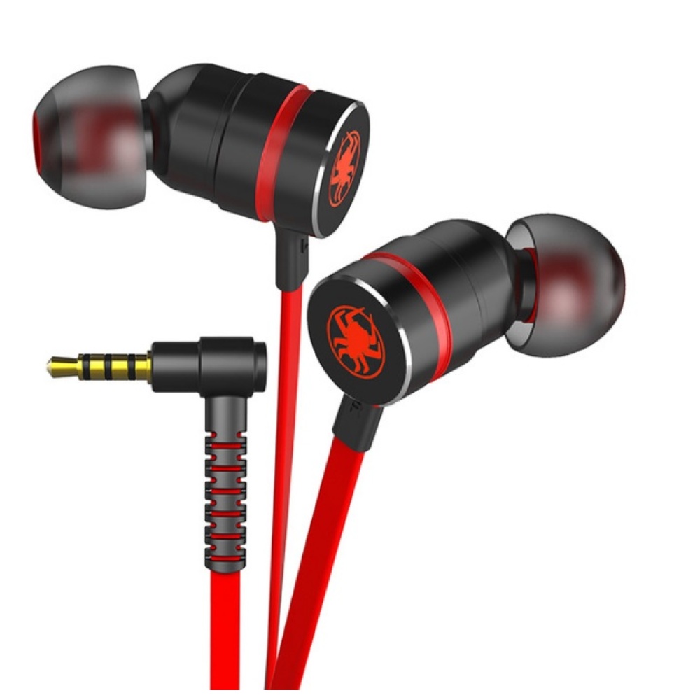 Small Hammerhead Earphone Game In-ear Headsets With Microphone Wired Magnetic Noise Isolation Stereo Headset red