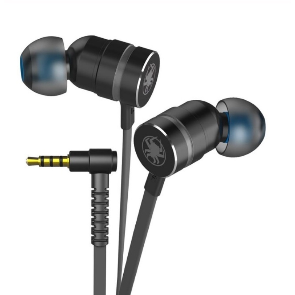 Small Hammerhead Earphone Game In-ear Headsets With Microphone Wired Magnetic Noise Isolation Stereo Headset black