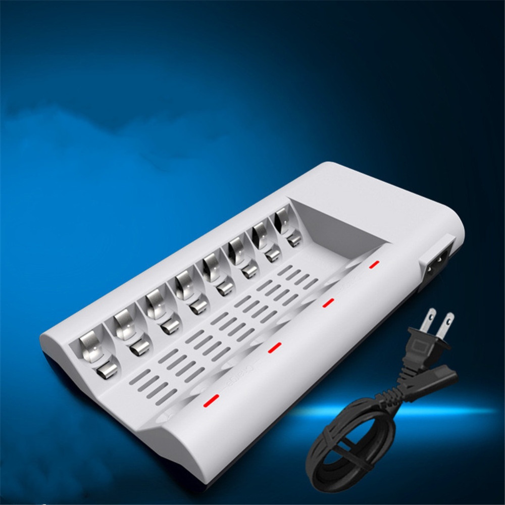 Battery Charger 8 Slots Smart Intelligent Fast Charging Device with LED Display for AA/AAA Ni-MH/Ni-Cd Rechargeable