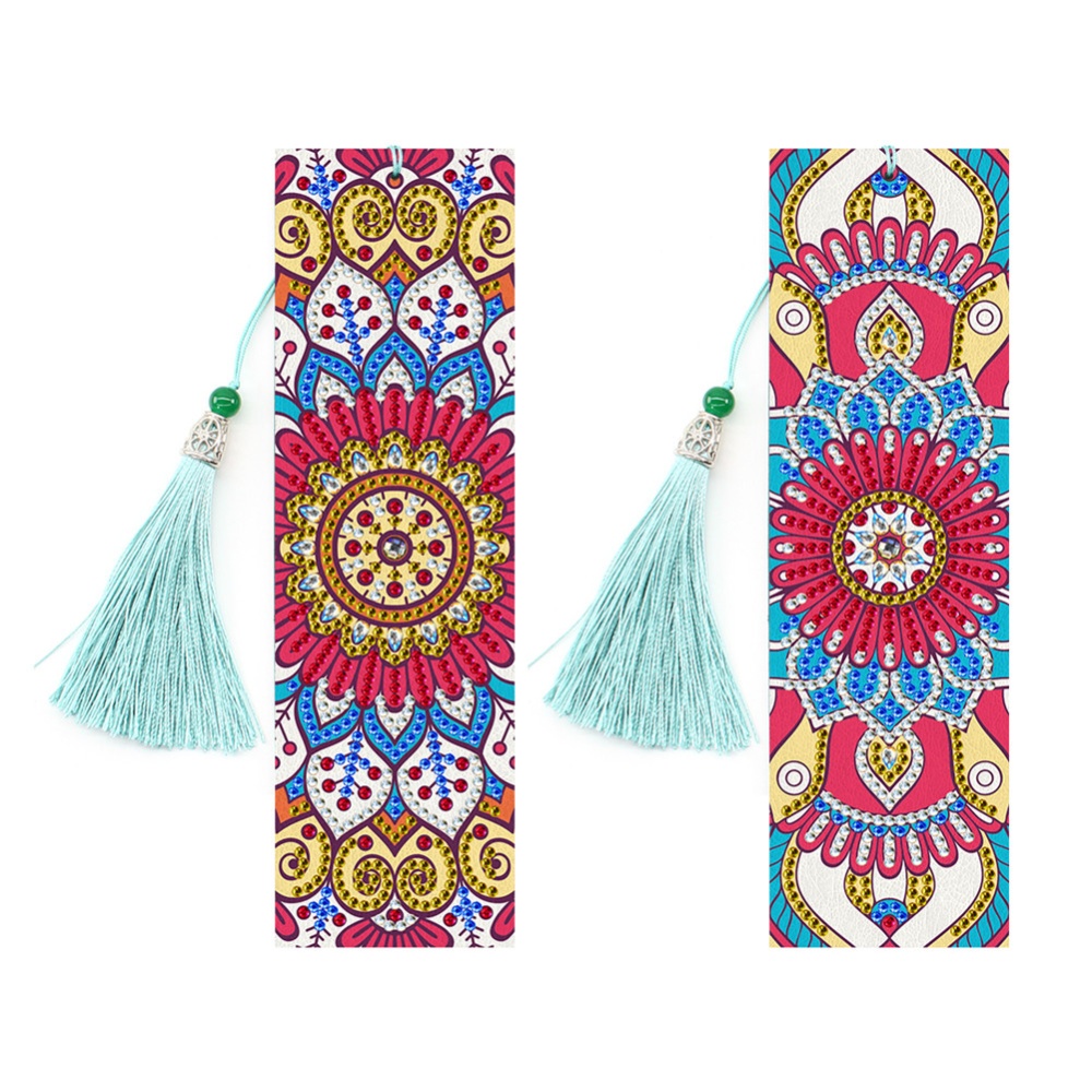 5D Diamond Painting Leather Bookmark with Tassel Special Shaped Embroidery DIY Craft - Image 2