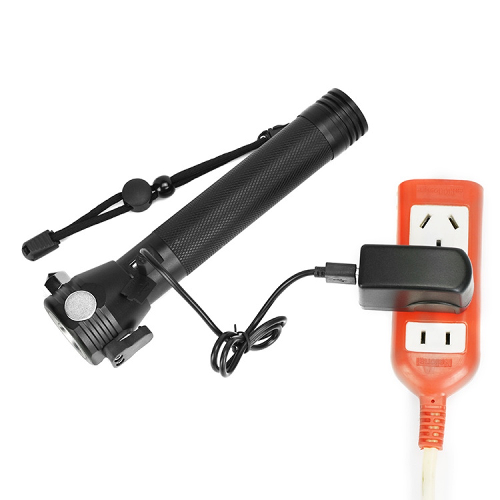 Solar Safety Hammer Flashlight Multi-function Usb Car Emergency black - Image 3