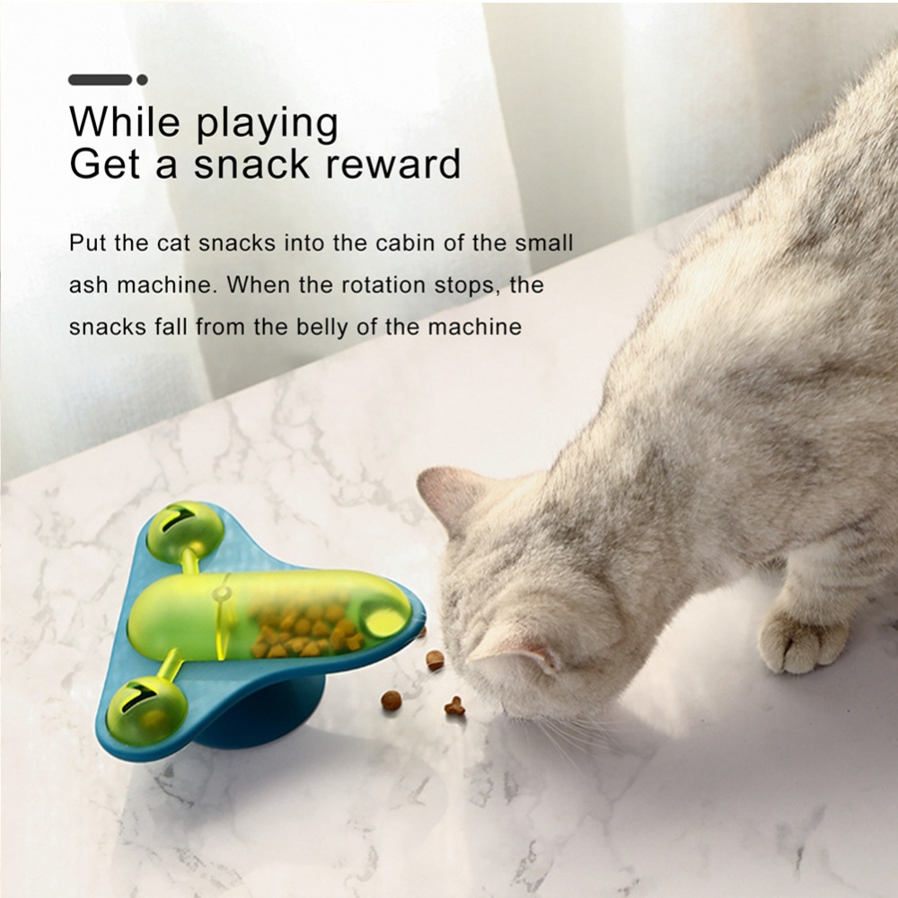 Automatic Rotating Plane Funny Cat Toy Leaking Food Interactive Puzzle Exercise Toys green - Image 3