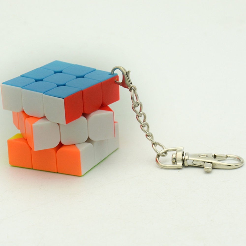 Lefang Small Cube Key Ring 3*3 & 2 * Cylindrical Trihedron Keychain Toy cylinder - Image 2