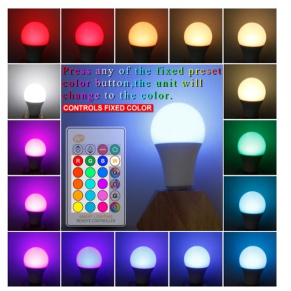 110v 220v E27 Led Bulb 3w /5w /10w /15w RGB Variable Colors RGBW Light With Ir Remote Control + Memory Mode Home Decoration 10W - Image 3