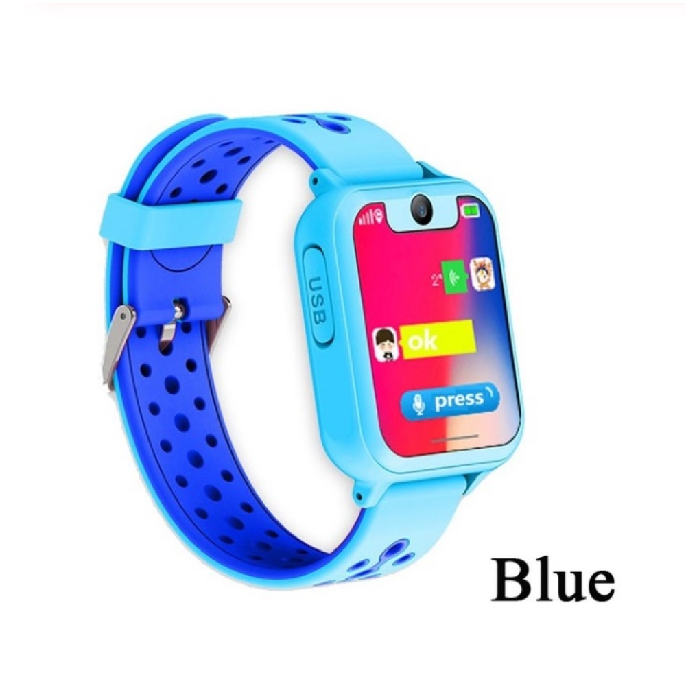 S6 Montre intelligente pour enfants LBS Téléphone GPS SOS Call d'urgence Localisateur de position Tracker extérieur Baby Anti-lost Monitor Version bleue