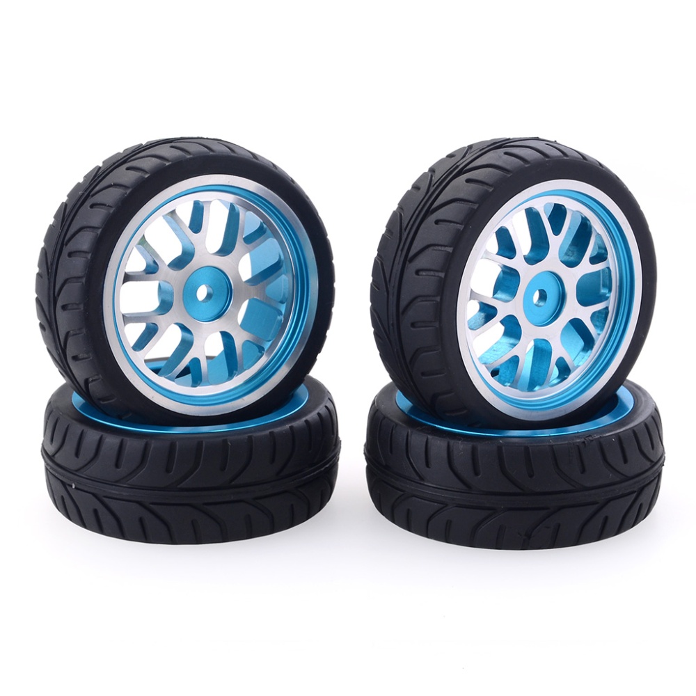 4PCS/Set RC Car Tire Aluminum Alloy CNC Wheel Curved blue
