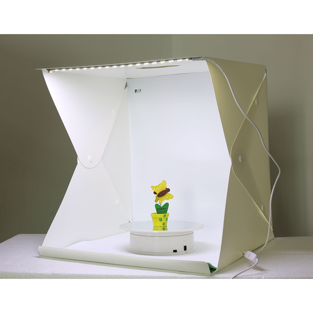 LED Folding Lightbox Photo Studio Desktop Portable Photography Button type