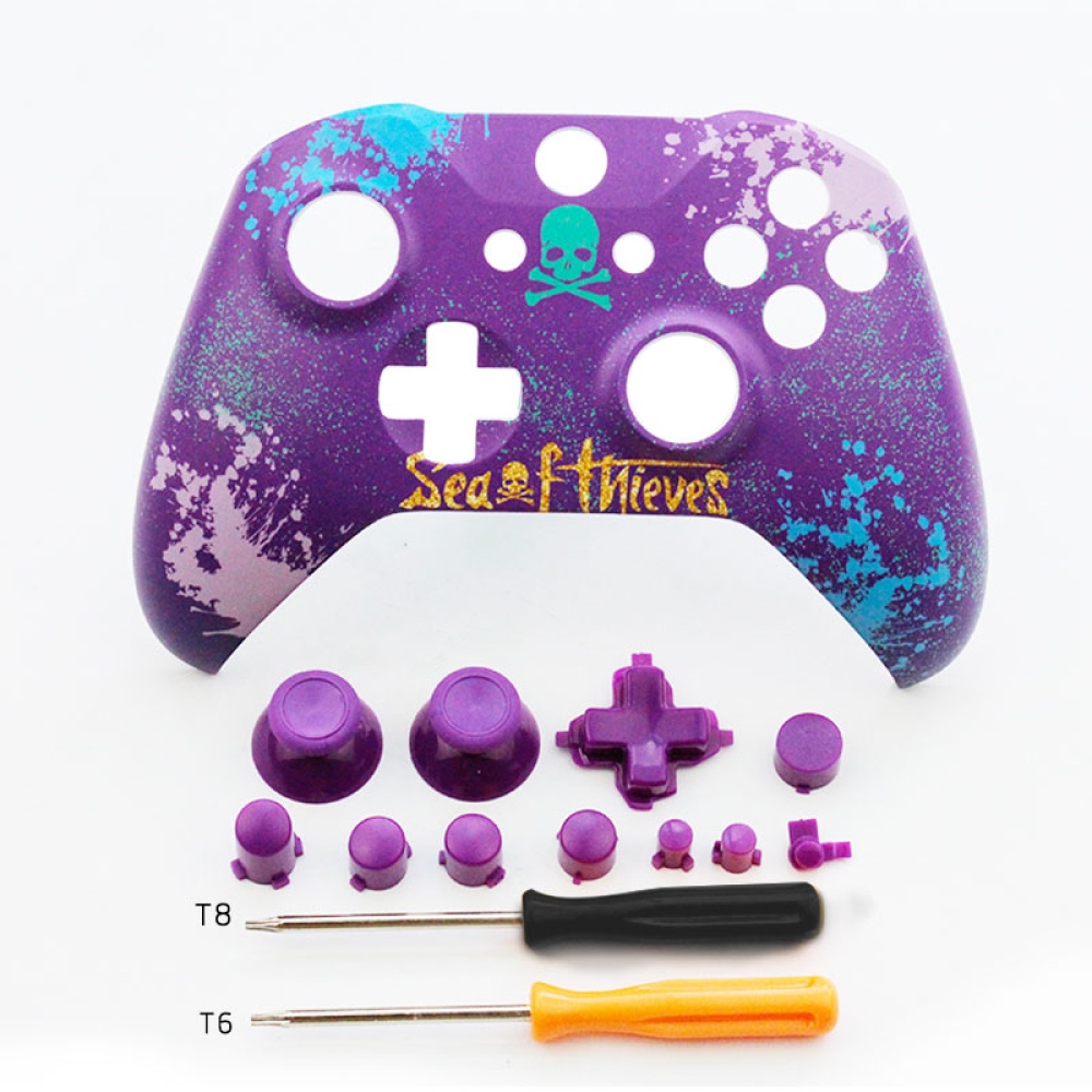 Front Top Up Shell Case Housing Face Plate for Xbox One S Controller Game Cover Purple skull