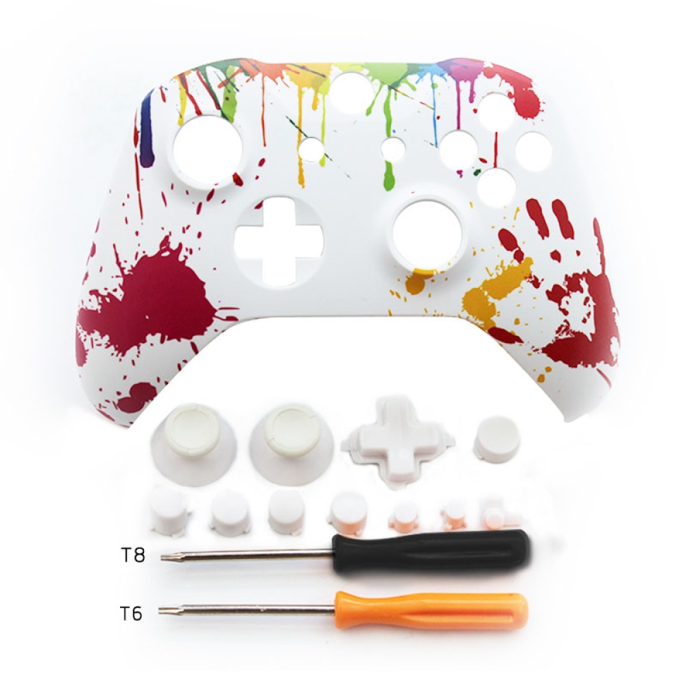 Front Top Up Shell Case Housing Face Plate for Xbox One S Controller Game Cover Colorful graffiti