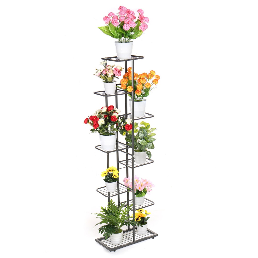 Multi-Layer Metal Plant Stand Flower Pot Organizer Shelf Decorations Display Rack Holder Bookshelf for Indoor Outdoor Patio Garden Corner Balcony - S - Image 2