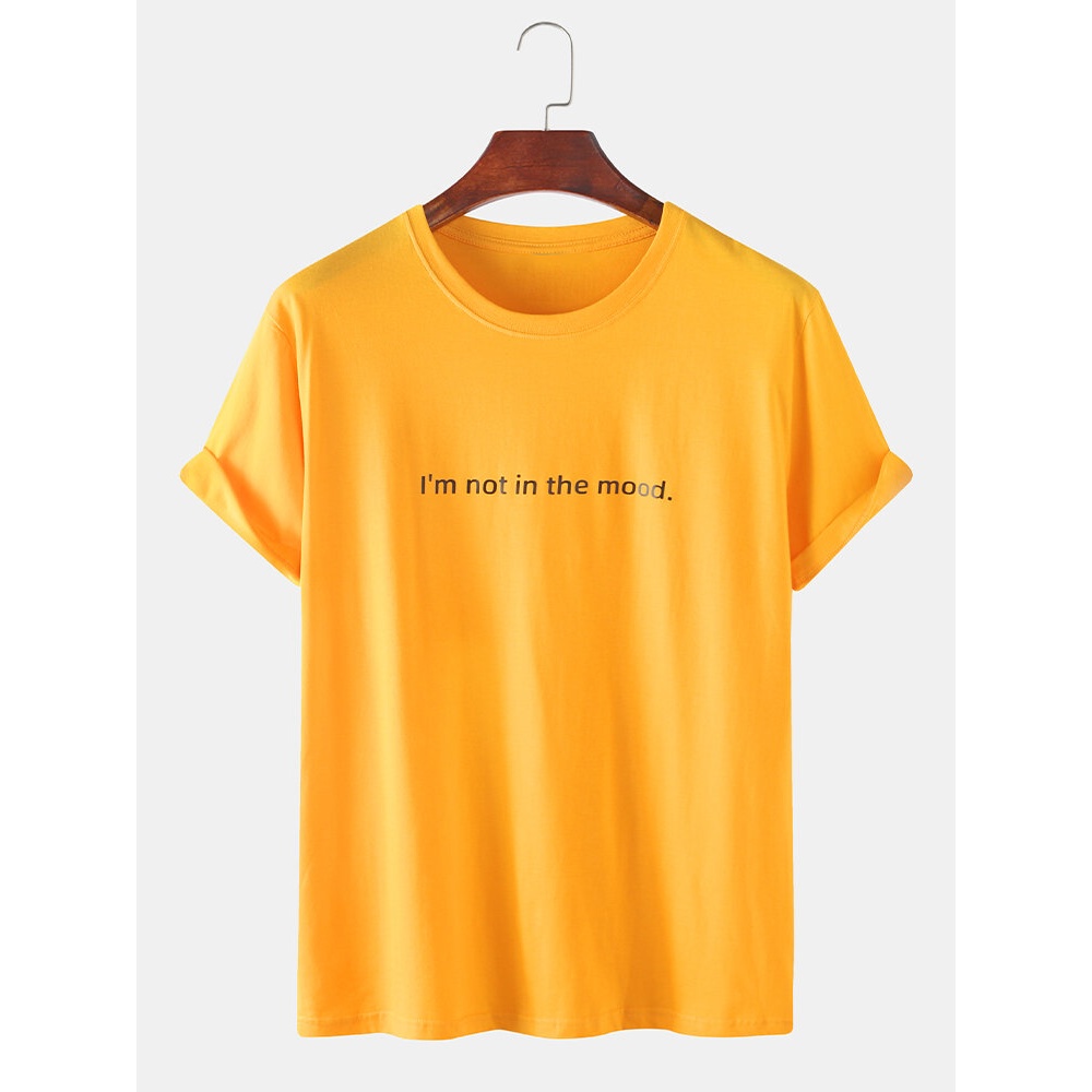 Mens Breathable Slogan Print Short Sleeve T-Shirts - White S