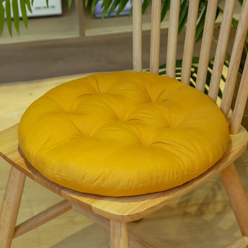 40X40cm Round Soft Cotton Chair Seat Pillow Cushion Sofa Chair Seat Cushion Pillow Pads - Yellow - Image 2