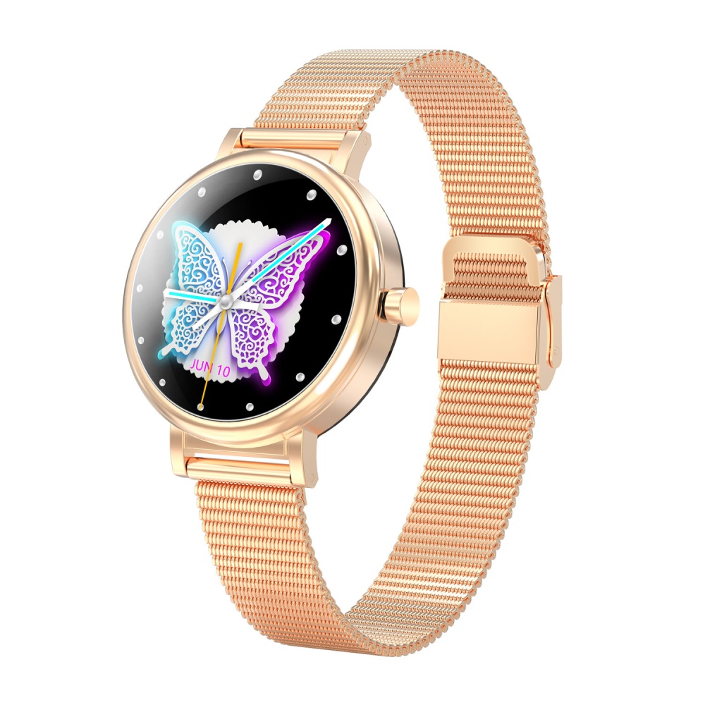 LW06 Full Touch Metal Case Heart Rate Blood Pressure SpO2 Monitor Dynamic UI Weather Display IP68 Waterproof bluetooth 5.0 Smart Watch - Gold - Image 2