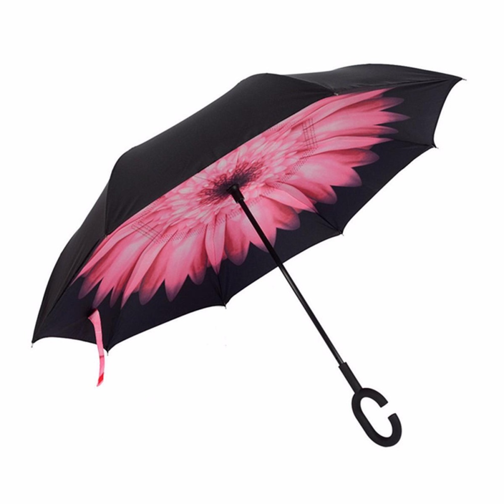 80x106cm C-Handle Double Layer Umbrella Anti-UV Waterproof Sunshade Travel Umbrella - .A - Image 2