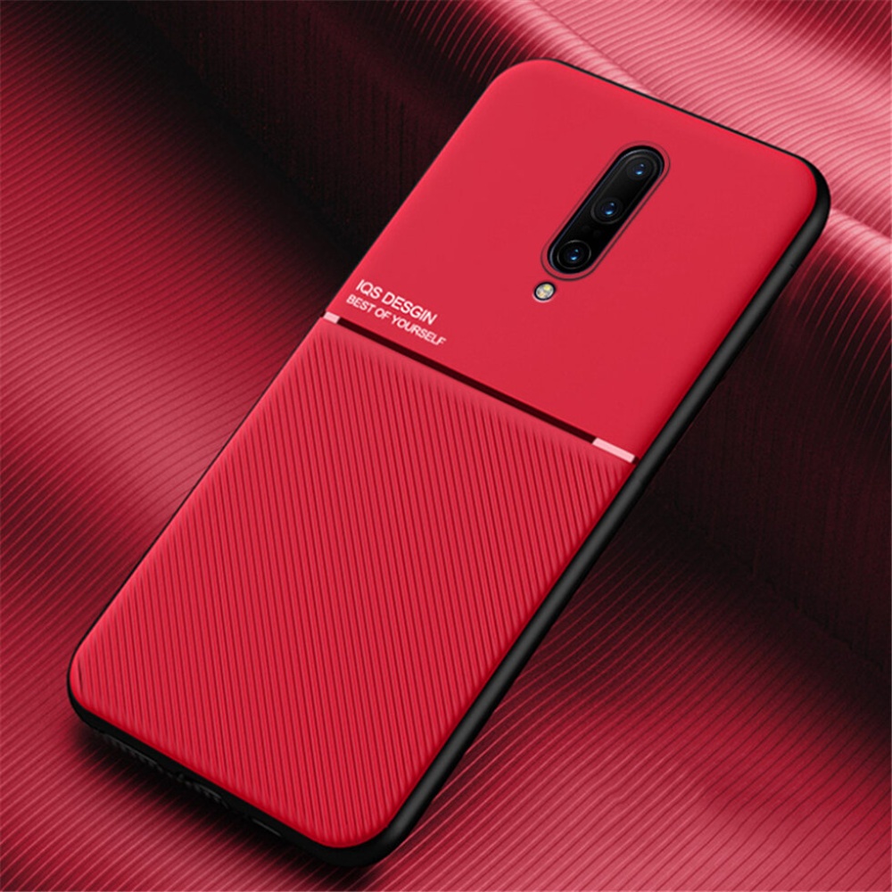 for OnePlus 8 Pro Case Magnetic Texture Non-slip Leather TPU Shockproof Protective Case - Black - Image 2