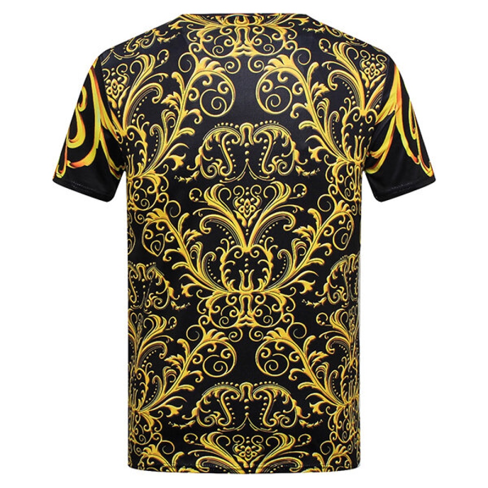 Summer Stylish Mens 3D Royal Printing Casual O-neck Short Sleeve T-shirt - L Black - Image 2