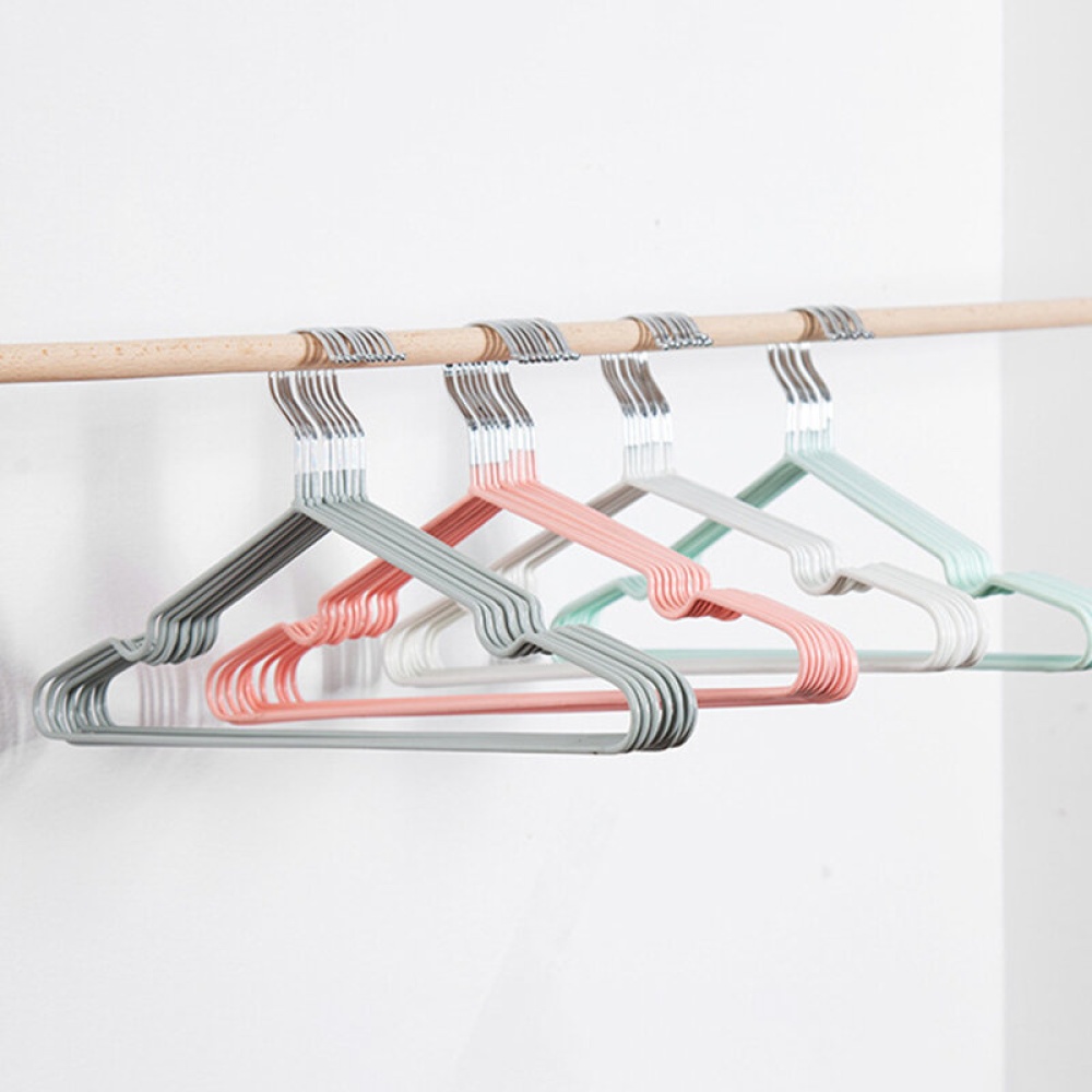 10pcs/Set 40cm Metal Clothes Hangers Strong Clothes Rack for Adult Anti-skid Closet Organizer - Pink - Image 2