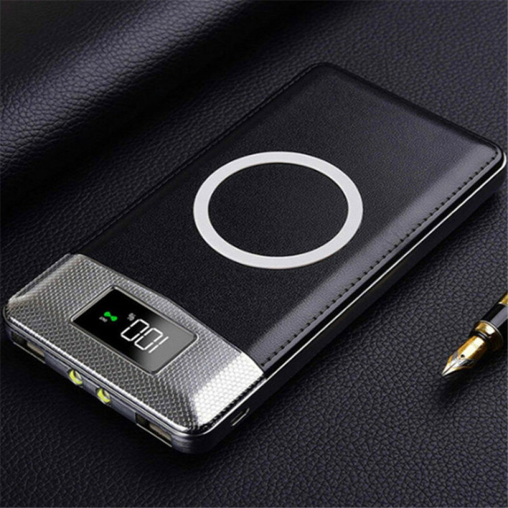 DIY Power Bank Case 10000mAh Wireless Charger LCD Digital Display Fast Charging Powerbank Kit For iPhone XS11Pro Mi10 Note 9S - Black Type B - Image 2