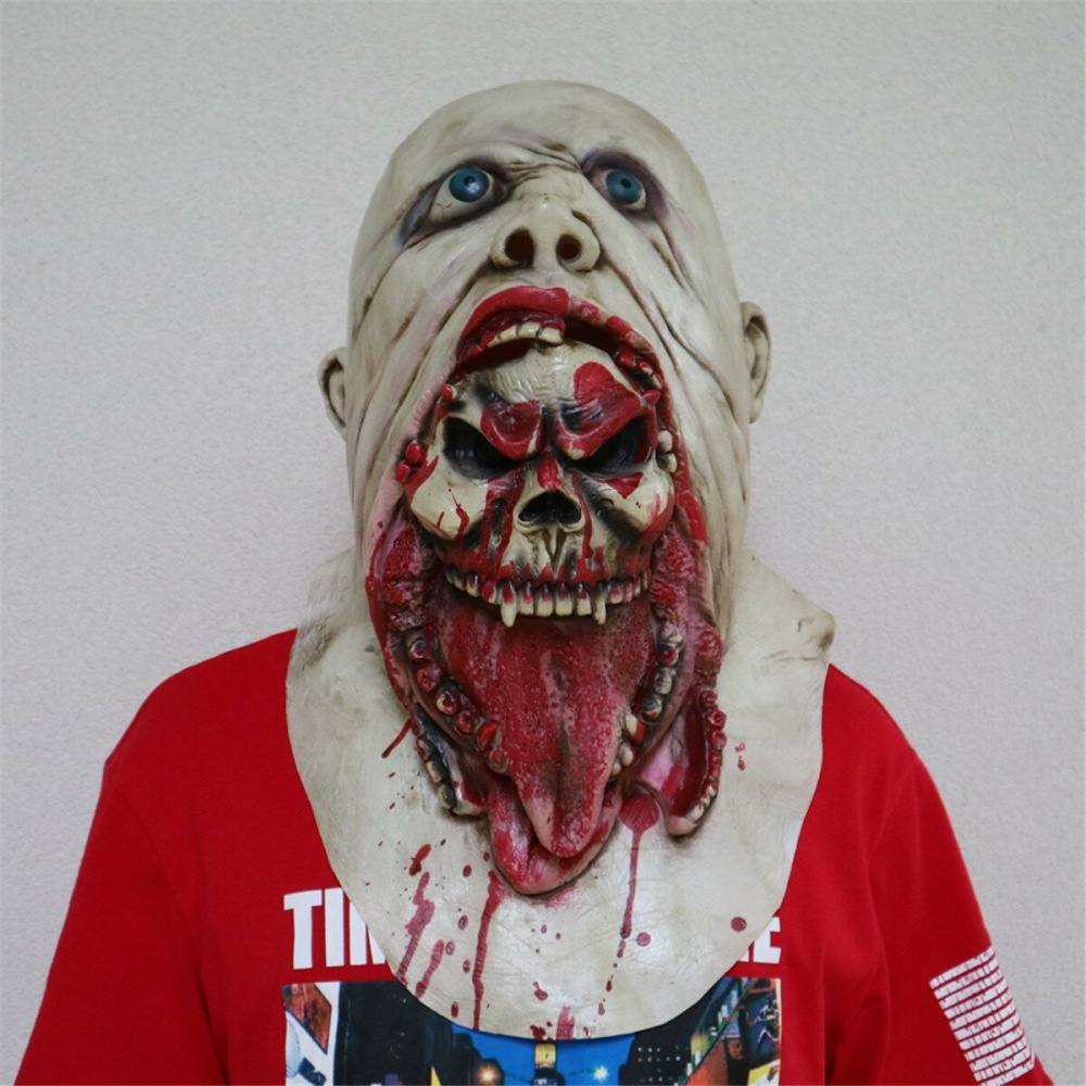 Adult Sloth Deluxe Latex Mask Scary Costume Fancy Mask Zombie Mask Decoration Props - light color - Image 2