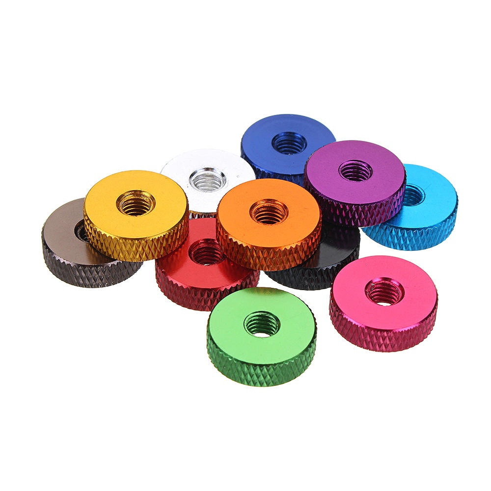 Suleve M5AN1 10Pcs M5 Manual Knurled Thumb Screw Nut Spacer Flat Washer Aluminum Alloy Multicolor - Green - Image 2