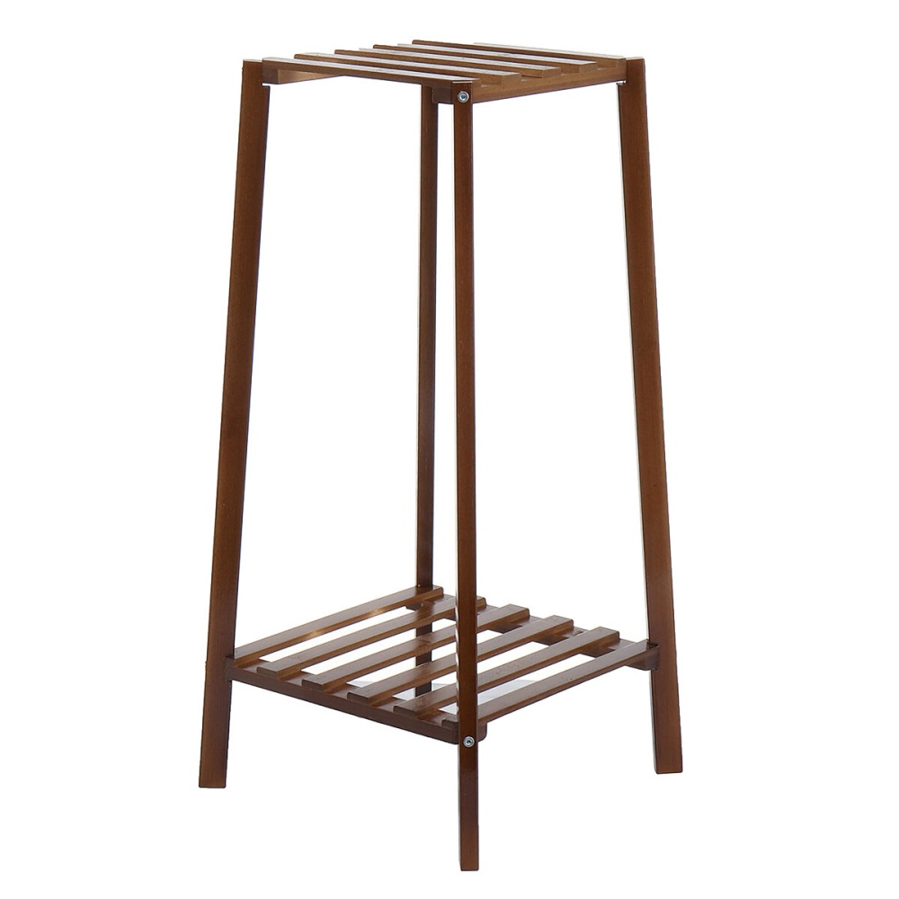 MUMAREN 2009TXHJ 2/3/4 Tier Wooden Plant Flower Pot Display Stand Shelf Storage Rack Indoor Garden - Brown 3 Layers - Image 2