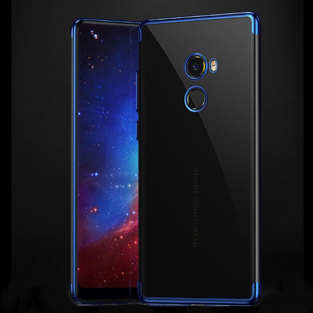 Luxury Ultra-Thin Plating Soft TPU Protective Back Cover Case For Xiaomi Mi MIX 2 Non-original - Blue - Image 2