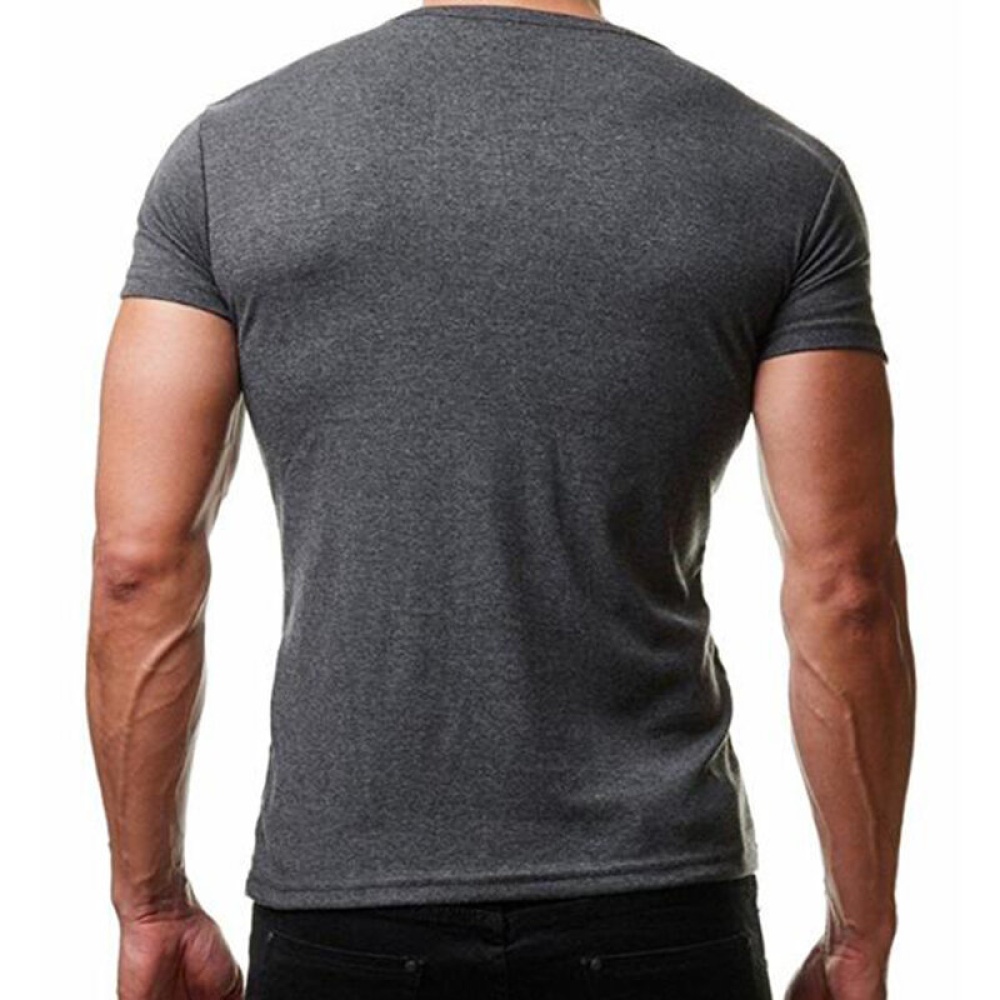 Solid Color Slim Fit Buttons Shirts - 2XL Light Gray - Image 2