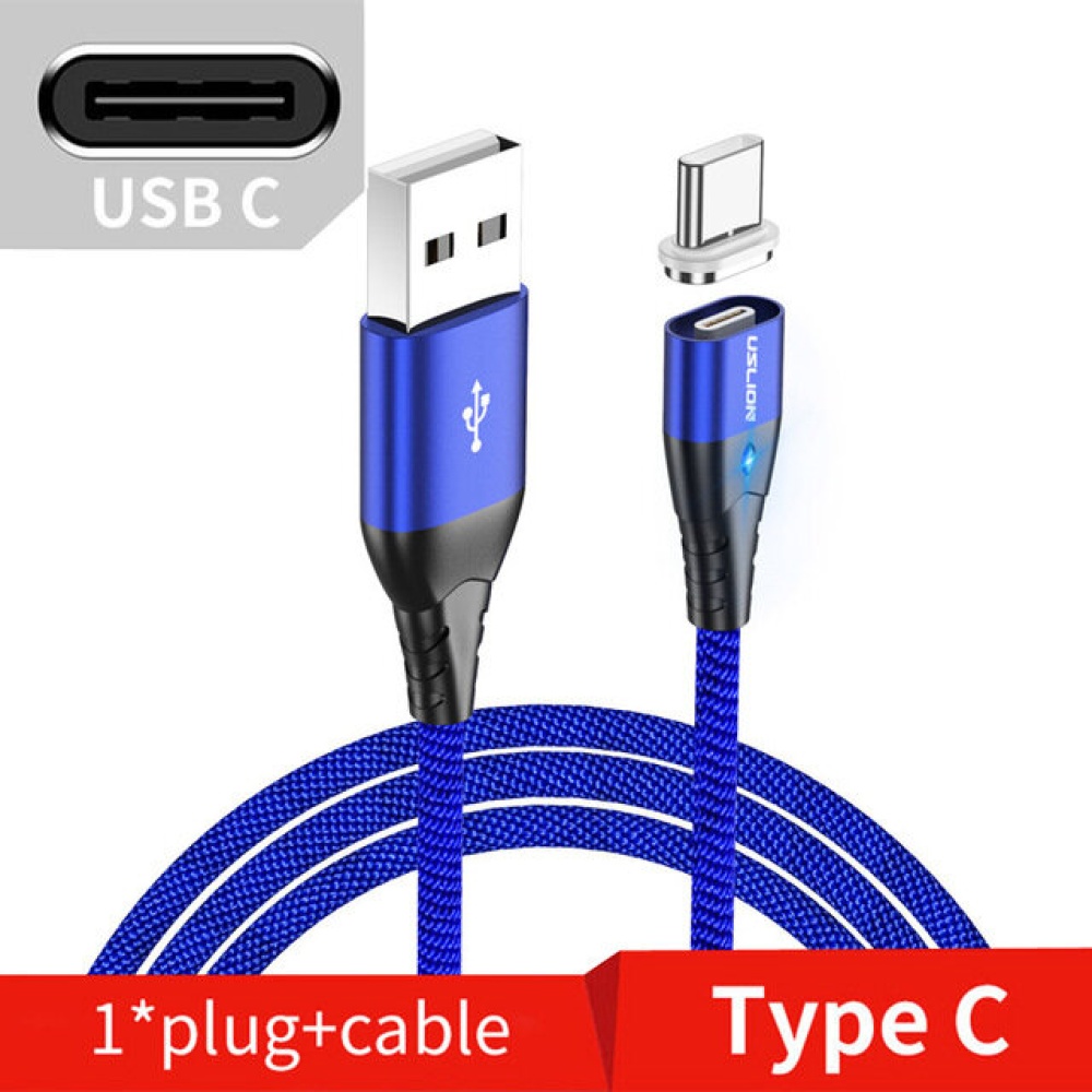 USLION Magnetic 3A Type C Micro USB Fast Charging Data Cable for Samsung Galaxy Note S20 ultra Huawei Mate40 OnePlus 8 Pro OPPO VIVO - Black MICRO US - Image 2