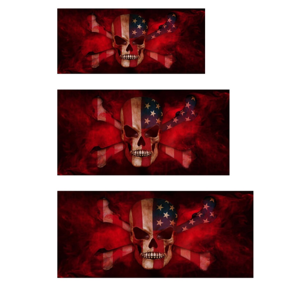 American Flag Smoke Skull Truck Rear Indoor Decoration Car Truck Rear Window Graphic Decal Sticker - 165 x 56cm
