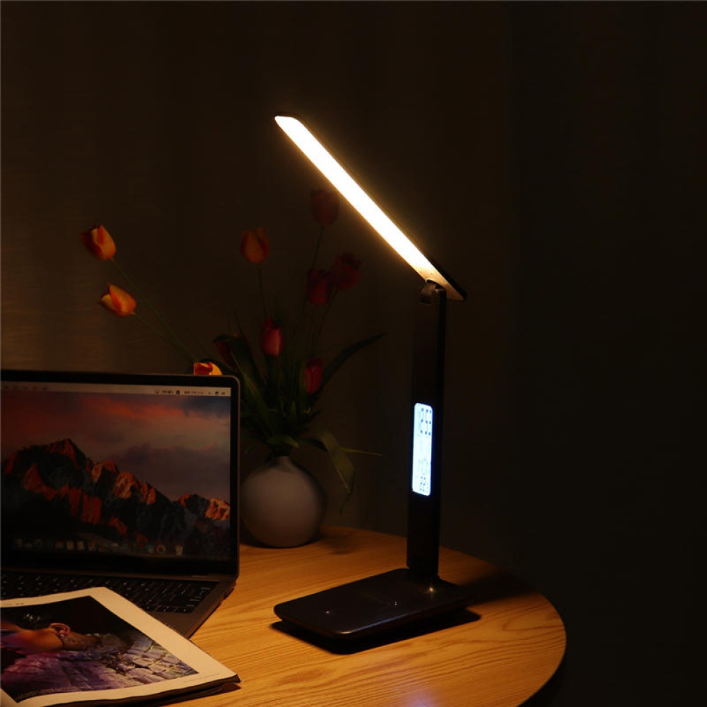 USB 45LED Table Desk Lamp Folding Rechargeable Reading Night Light - Black - Image 2