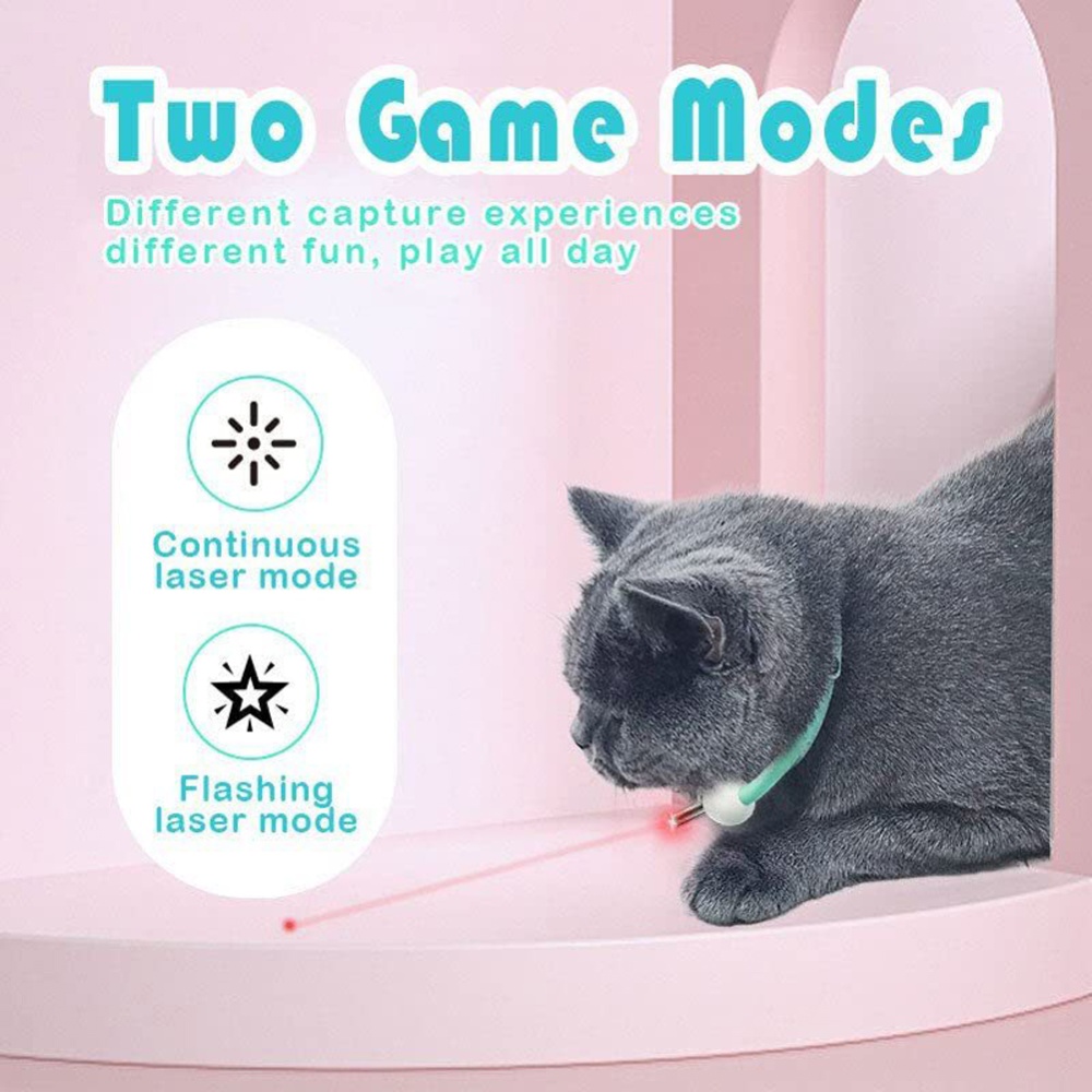 Cat Smart Amusing Collar Usb Rechargeable Wearable Automatic Interactive Toys With Led Lights For Indoor Cats As shown in color - Image 2