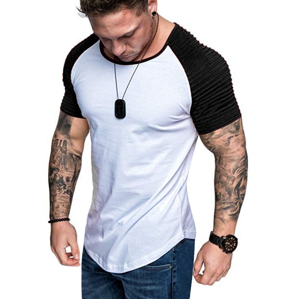 Men's Crewneck T-Shirt Breathable Slim Fitness Short Sleeve Summer Tees Hiking Camping Travel Holiday - White M - Image 2