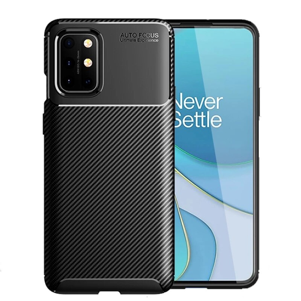 for OnePlus 8T Case Luxury Carbon Fiber Pattern Shockproof Silicone Protective Case - Blue - Image 2